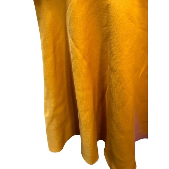 Banana Republic Mustard Yellow Midi Dress W/ V-Neck & Ruffle Hem Size 2 - Picture 5 of 10